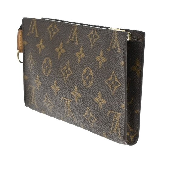 LOUIS VUITTON LV Logo Bucket GM Pouch Bag Monogram Leather Brown Gold - Picture 4 of 13